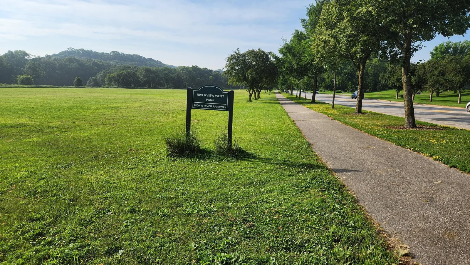 Riverview West Park across the street