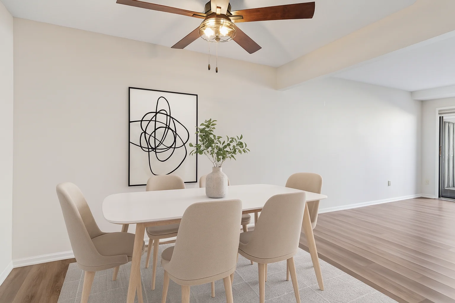 Virtually Staged dining room