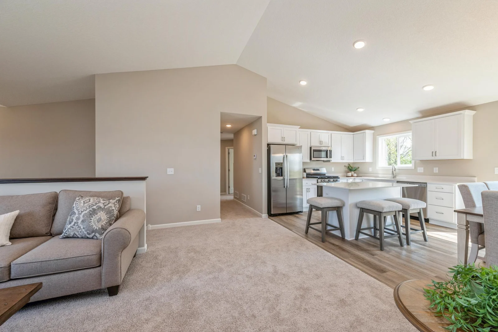 Main Living View. Photo is of former model home. See Sales Consultant for Specific Colors and Options. Ability to choose!