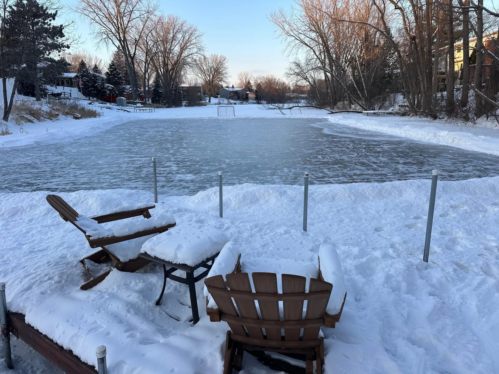 Enjoy ice skating on the pond in the winter months. Pic shared by seller.