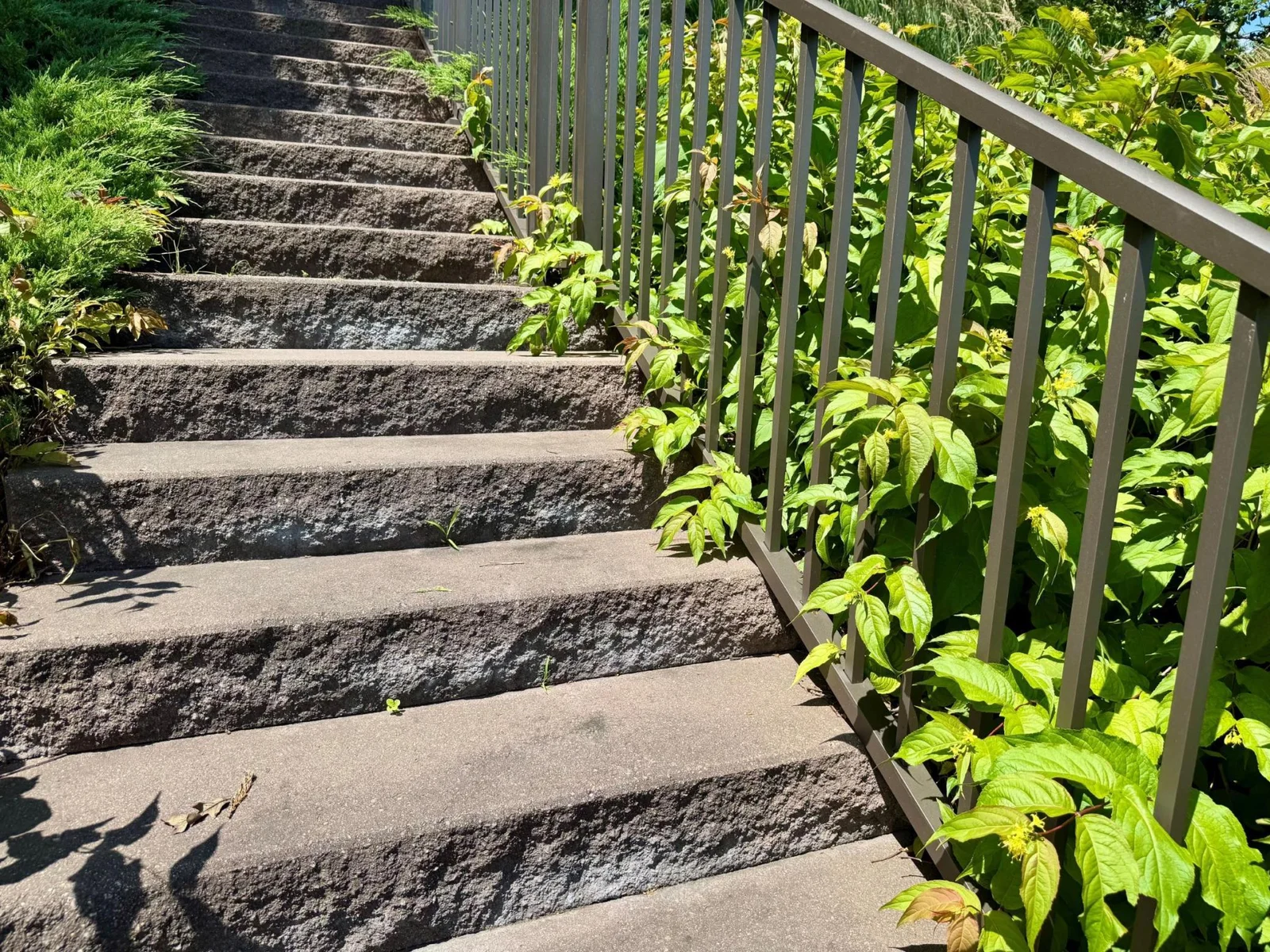 29-Solid stone steps and railing