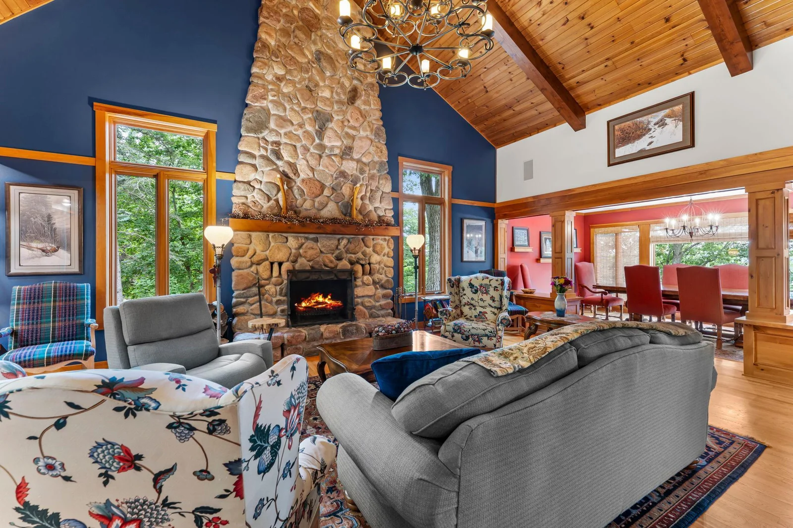Gorgeous fireplace welcomes you!