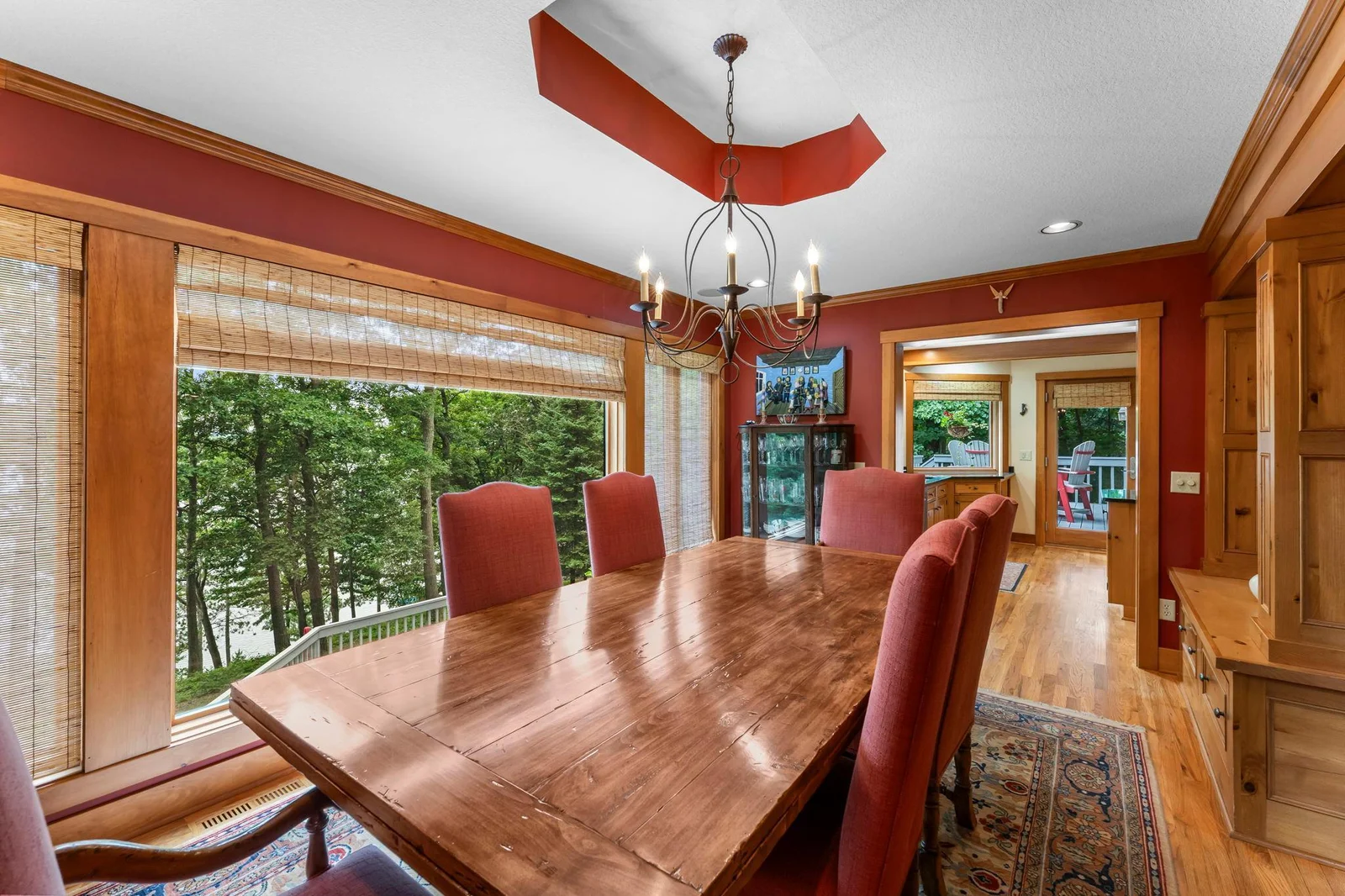 Dining area overlooks lake