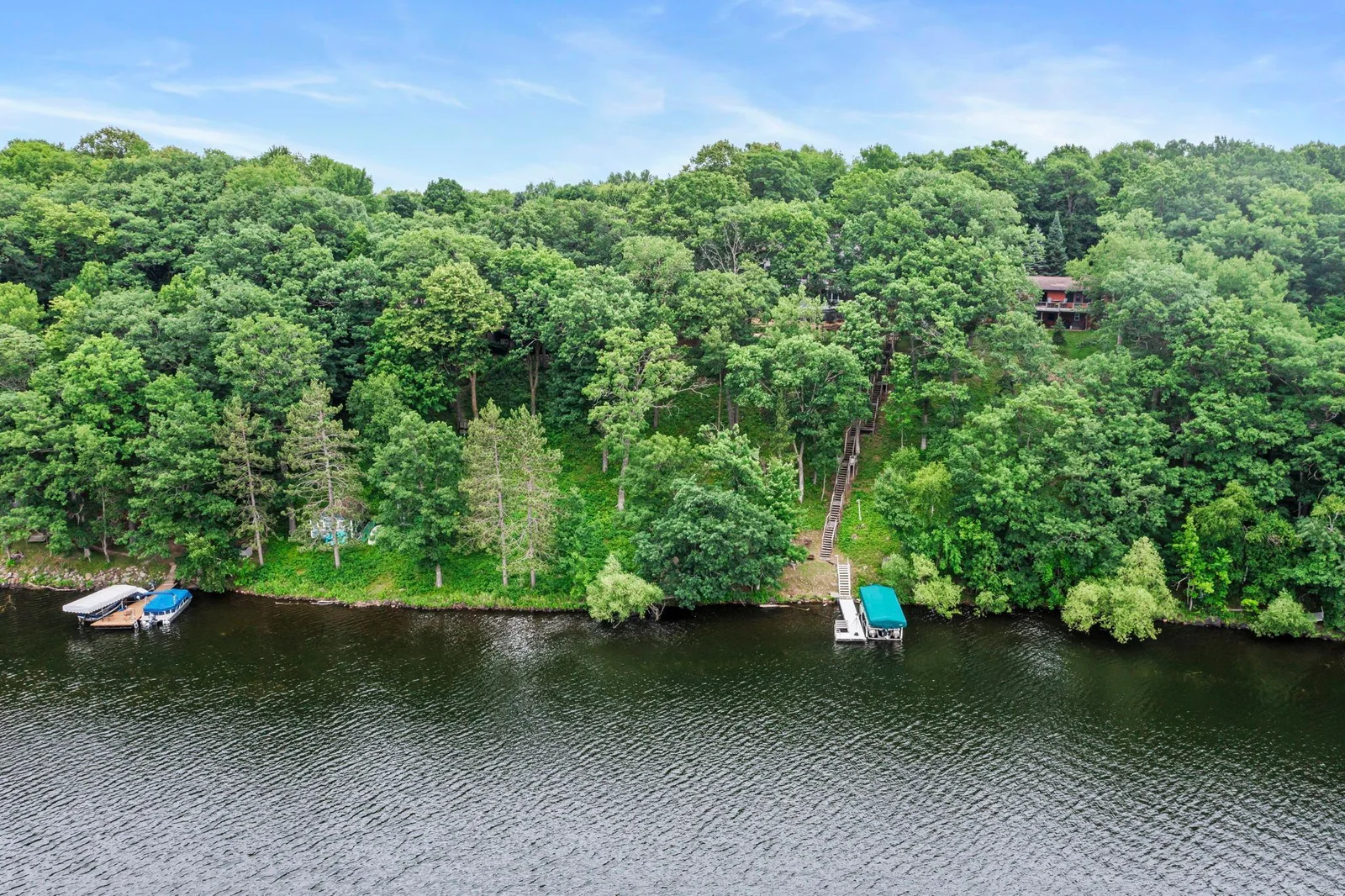Shared stairs to lake