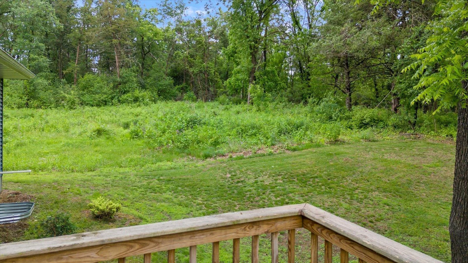 View of the backyard from the deck.
