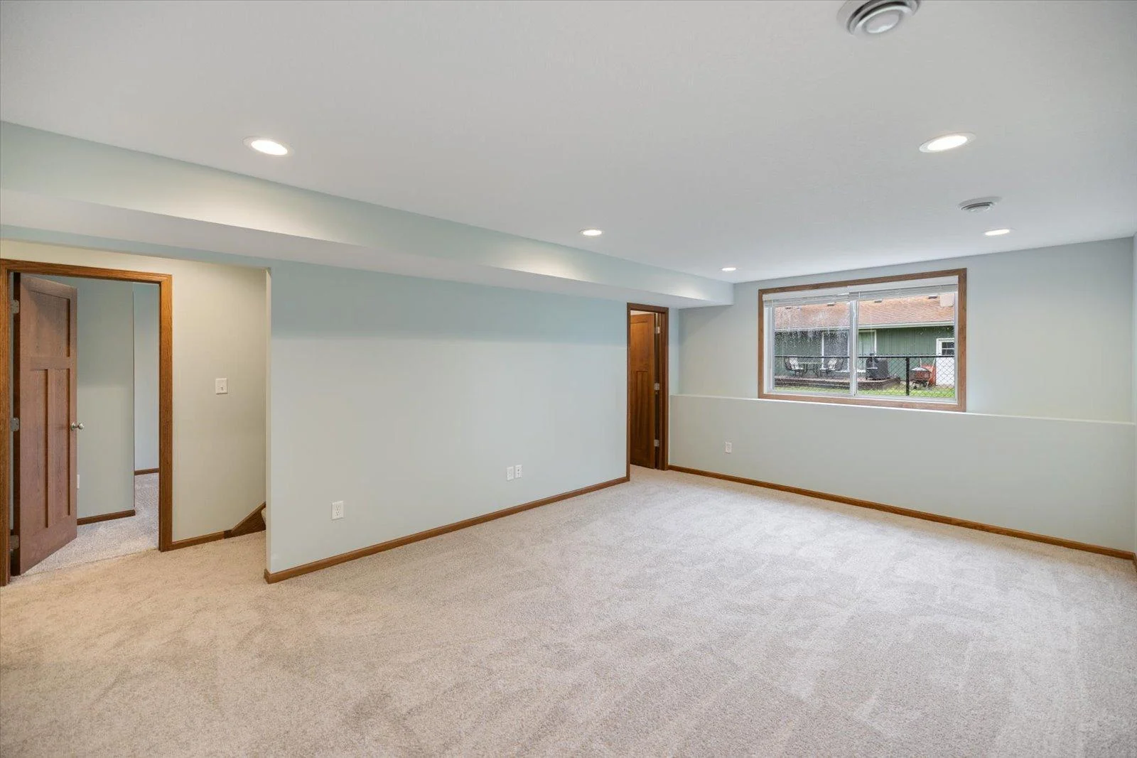The large family room in the lower leve