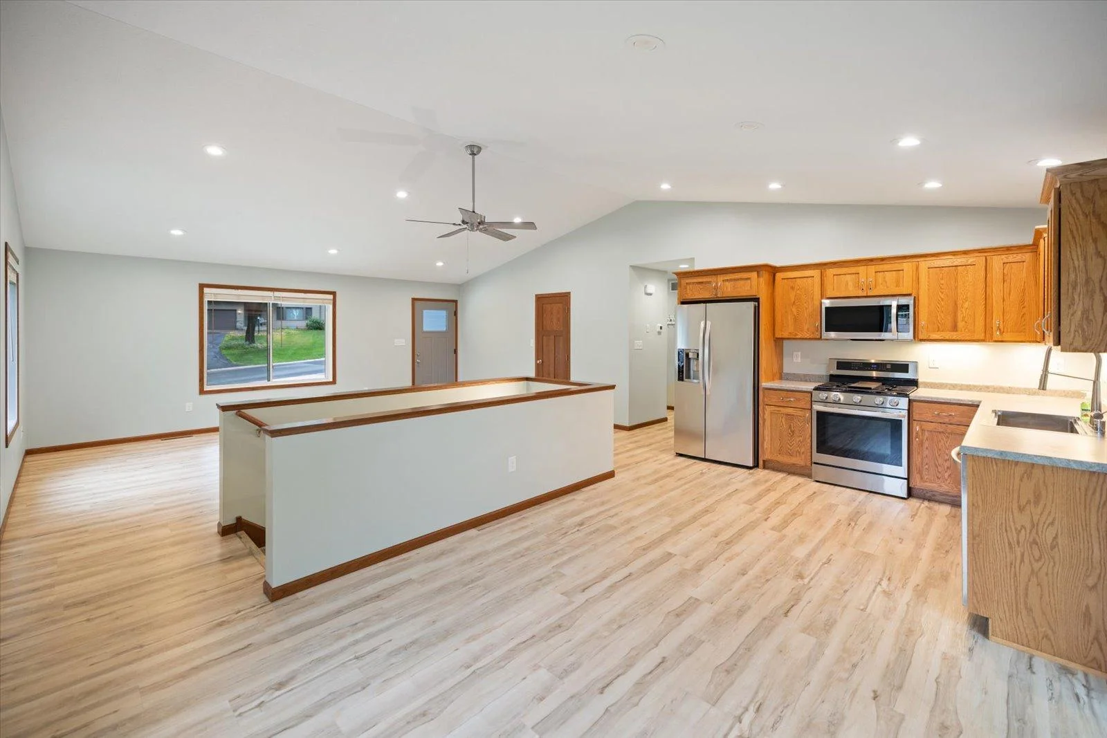 Open concept: Kitchen, informal dining, and Living Room.