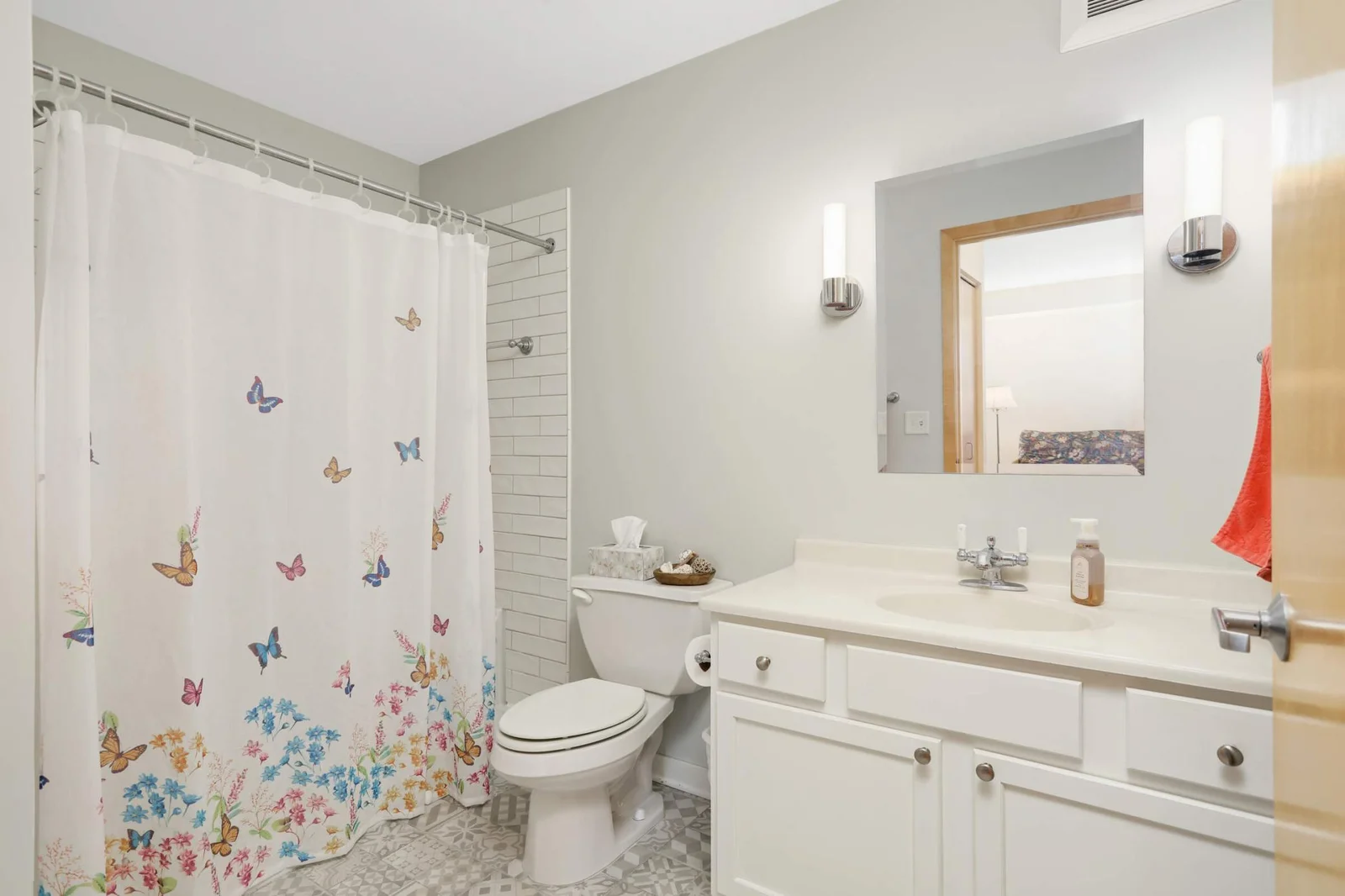 Updated bathroom with walk-in shower