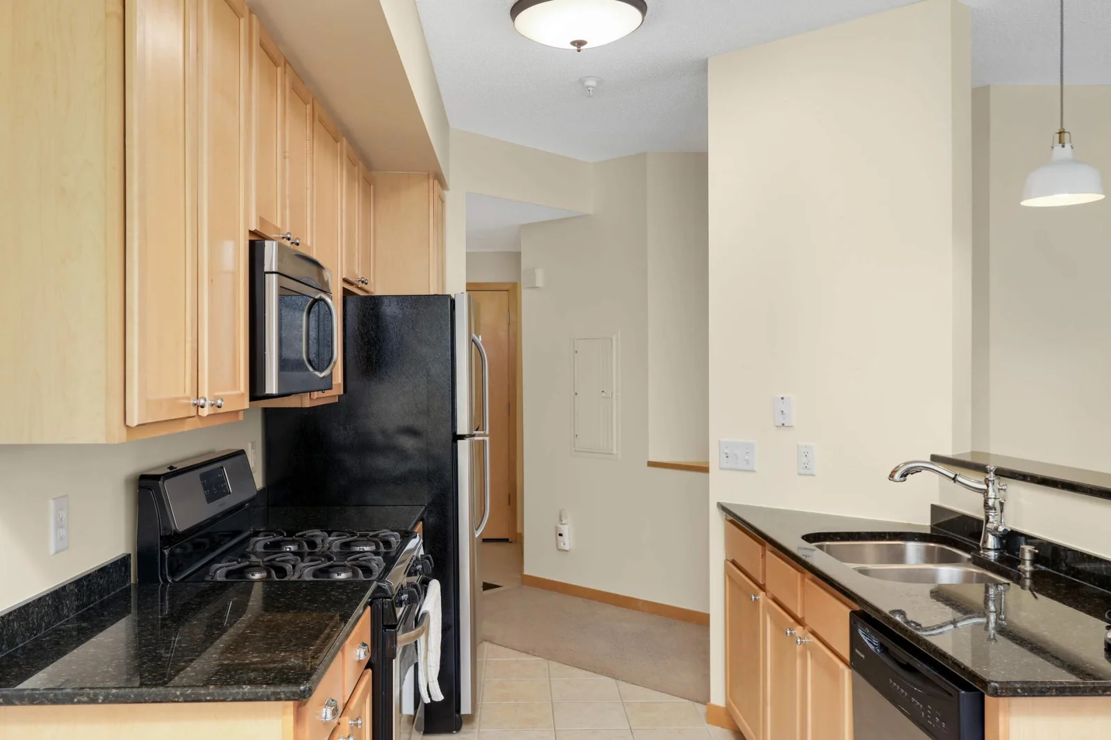 Maple cabinetry with granite counters