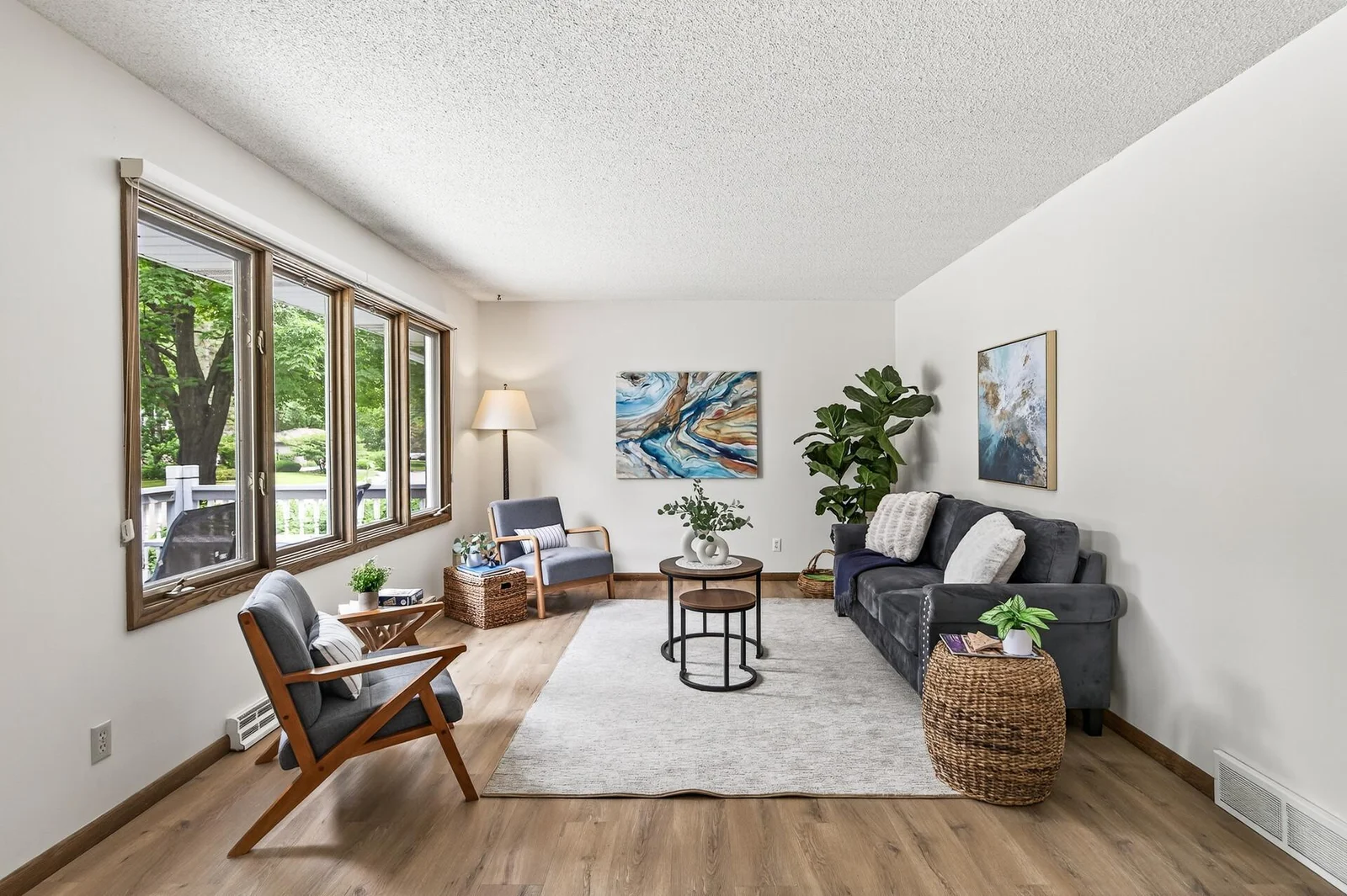 Natural light filled living room