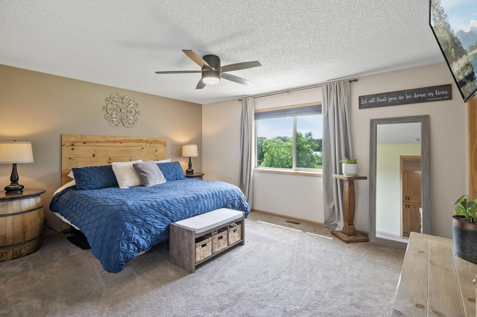 Spacious primary bedroom