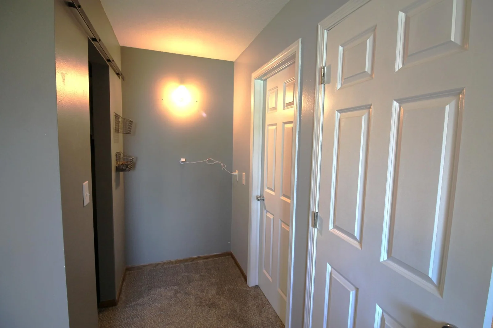 bedroom with bath entry