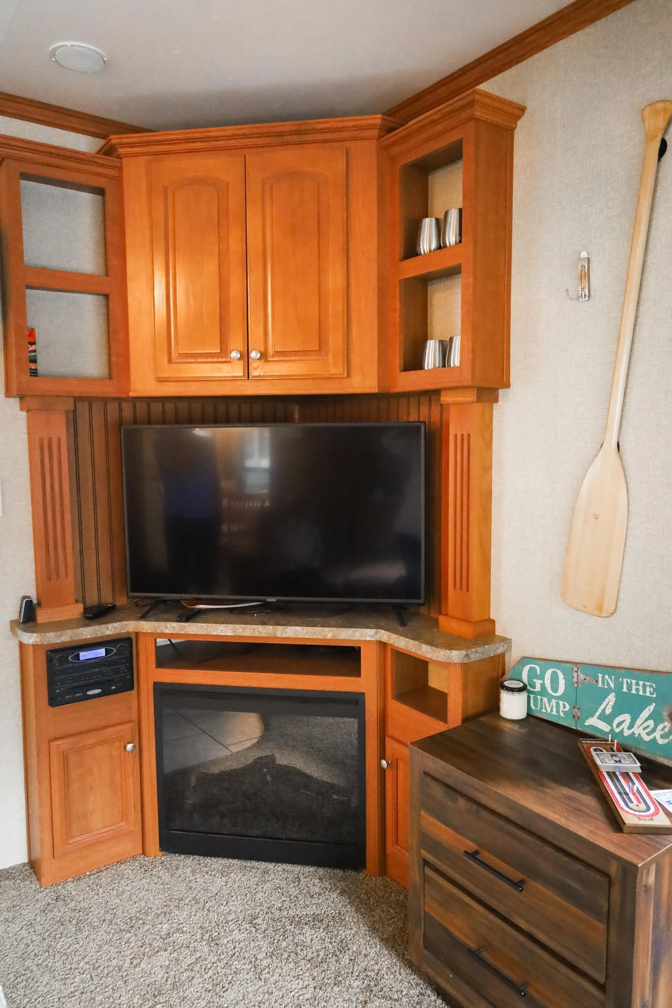 Fireplace and TV