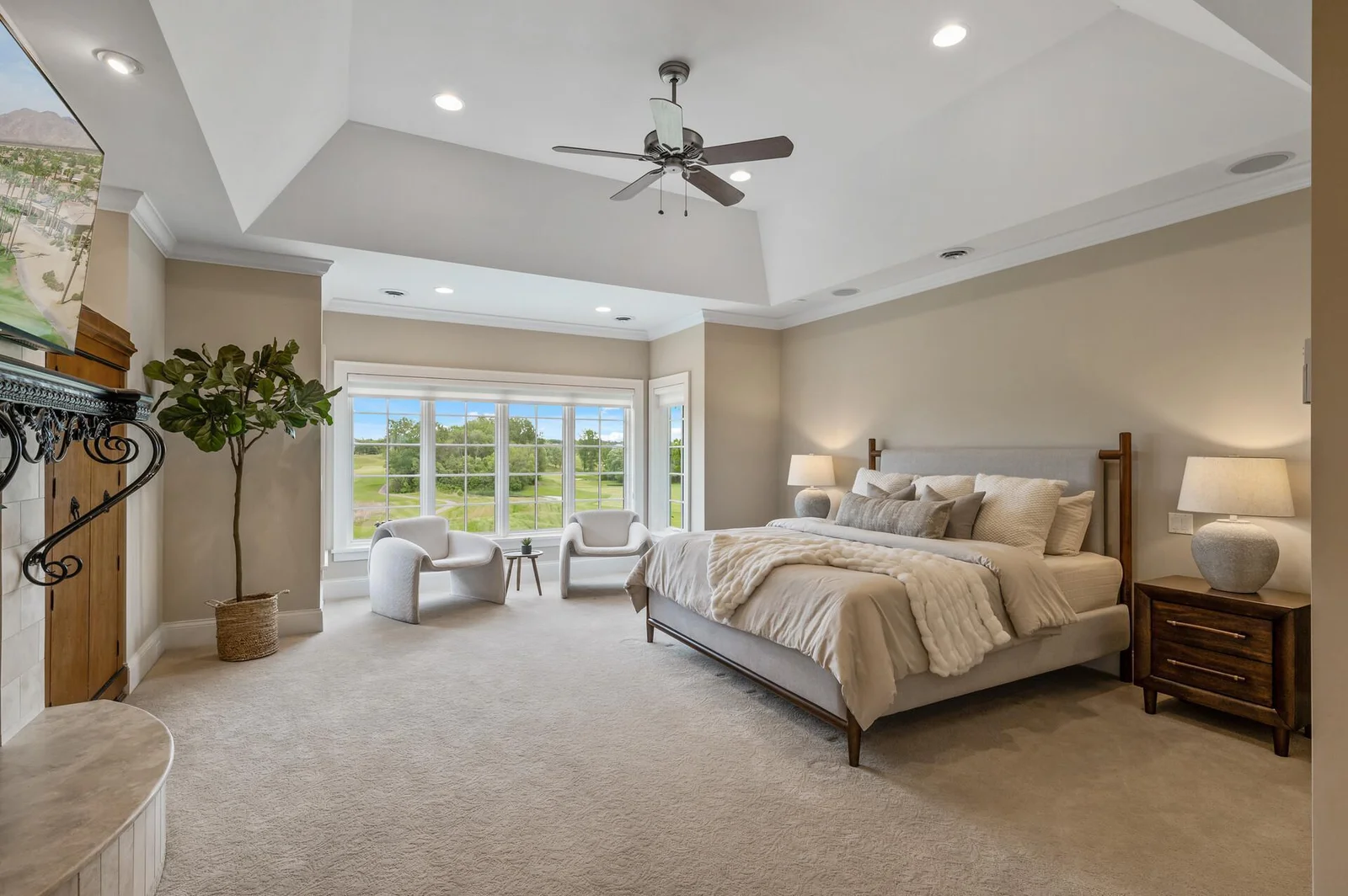 Impressive in size, the second primary suite provides a comfortable and luxurious living space.