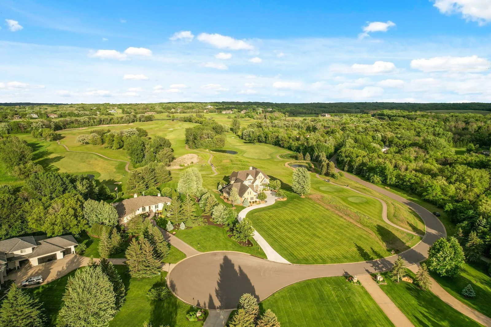 An extraordinary aerial panorama showcasing the expansive estate.