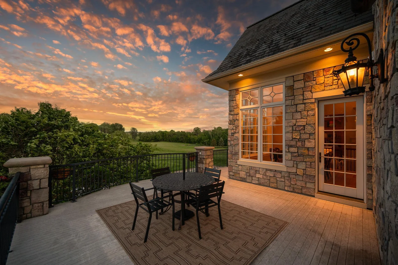 The upper deck offers the perfect setting for memorable evening meals with stunning views.