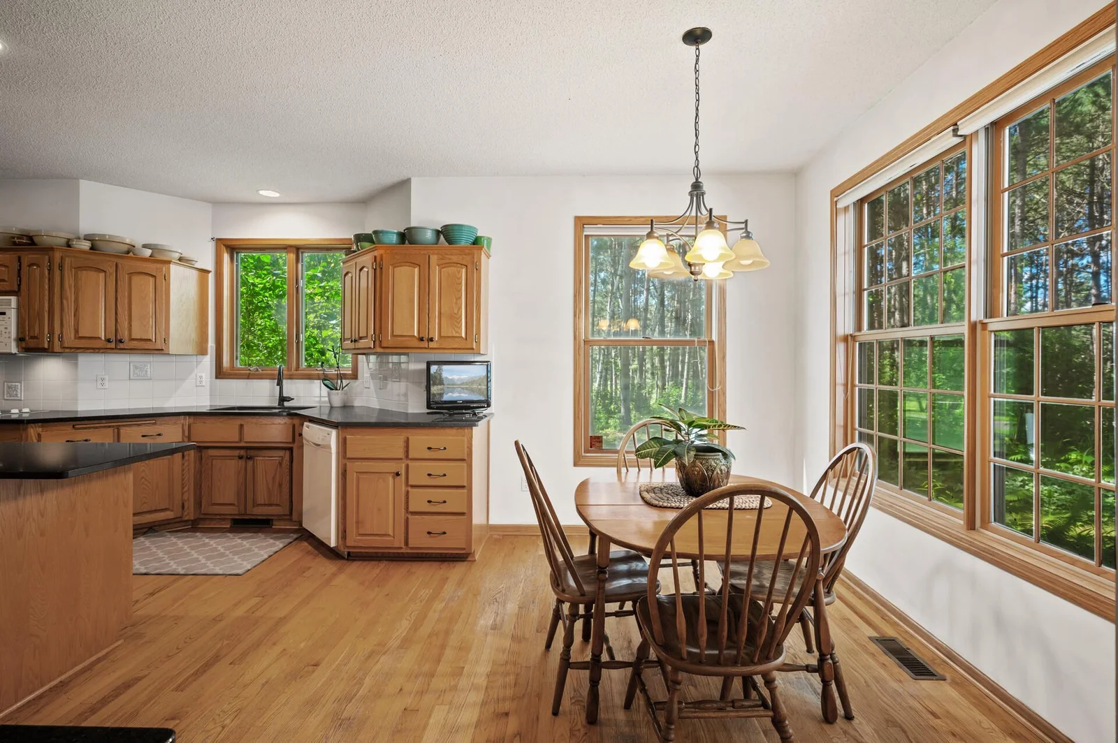Spacious kitchen with informal dining area