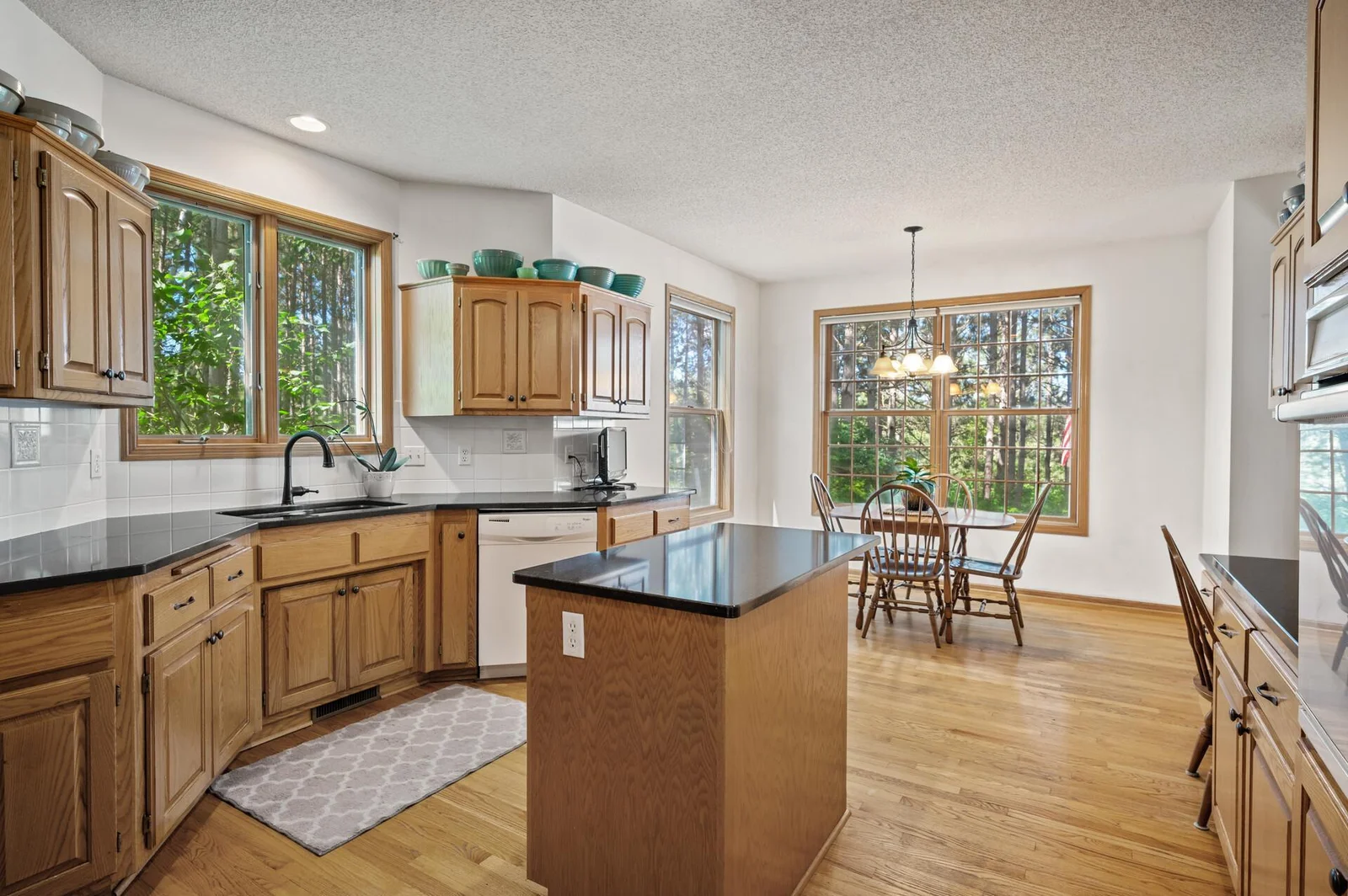 View from the kitchen to the informal dining area