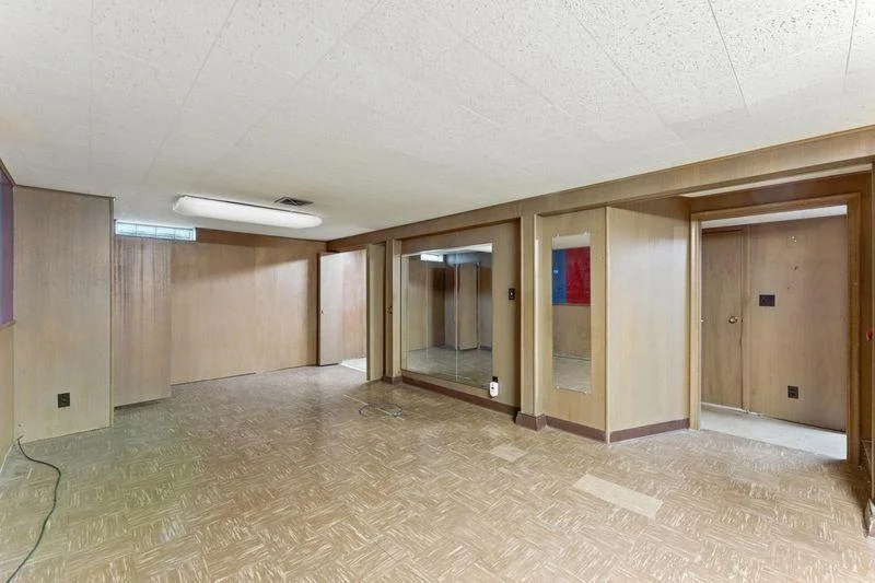 Lower level large finished family room area.