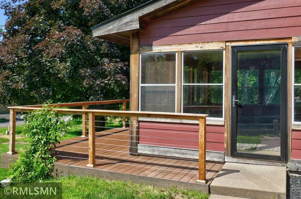 Entry into porch/home and composite deck.