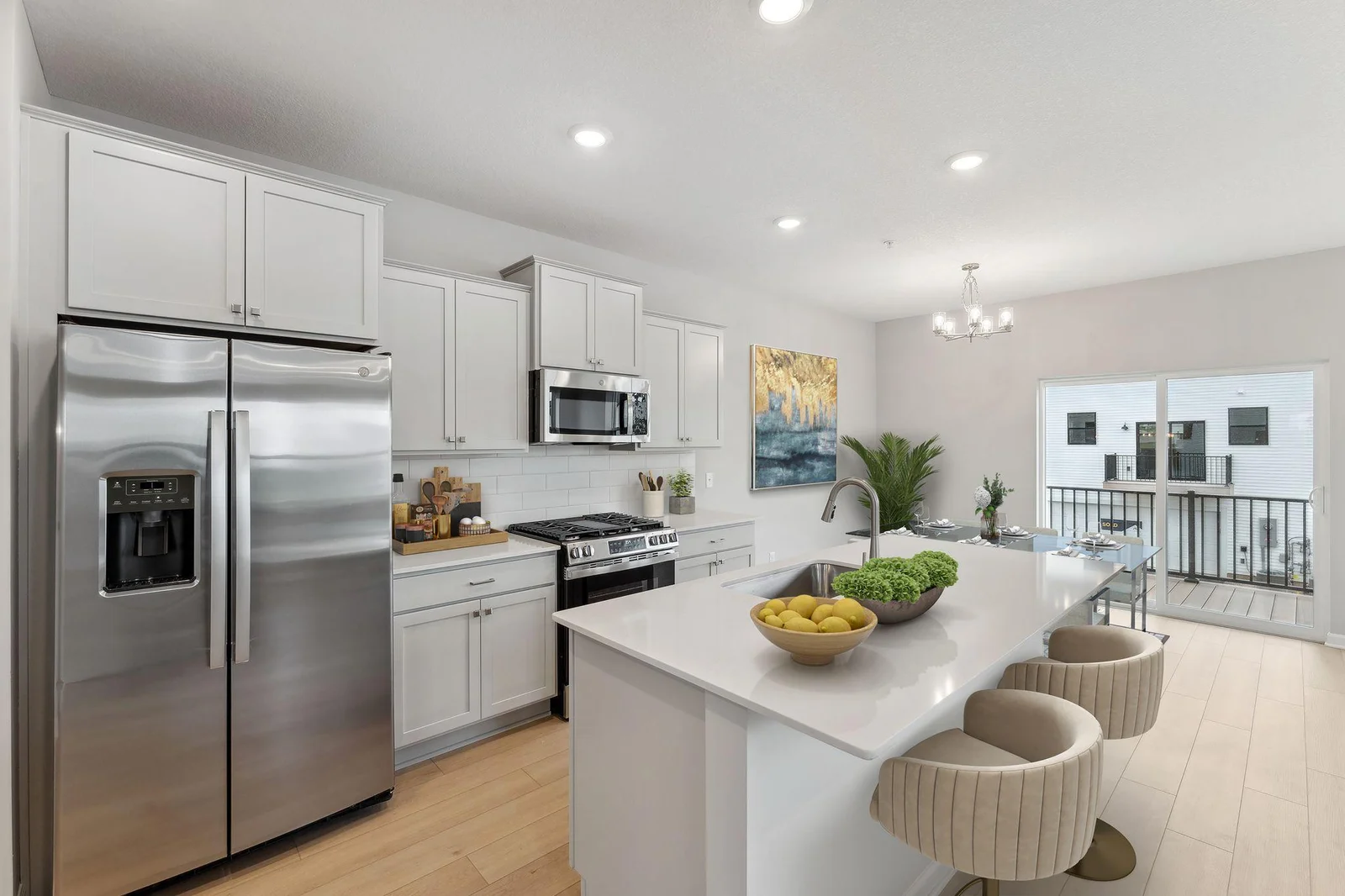 Open concept with spacious kitchen