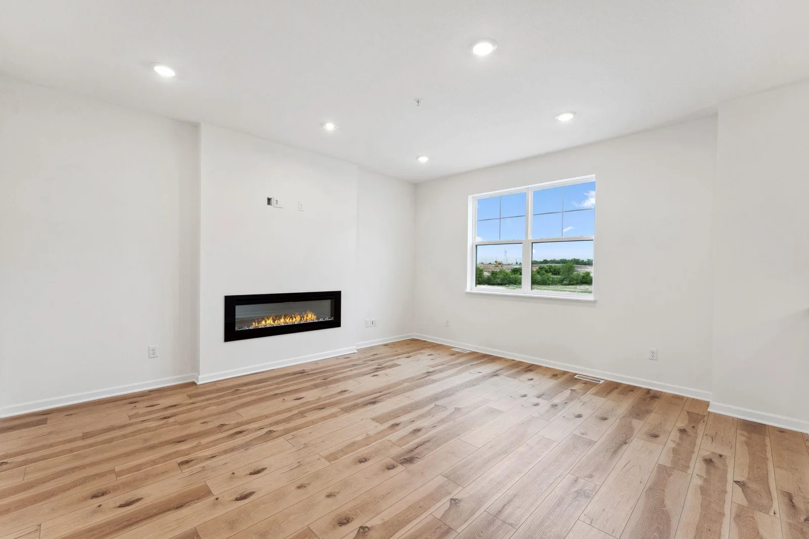 Open family room with fireplace!