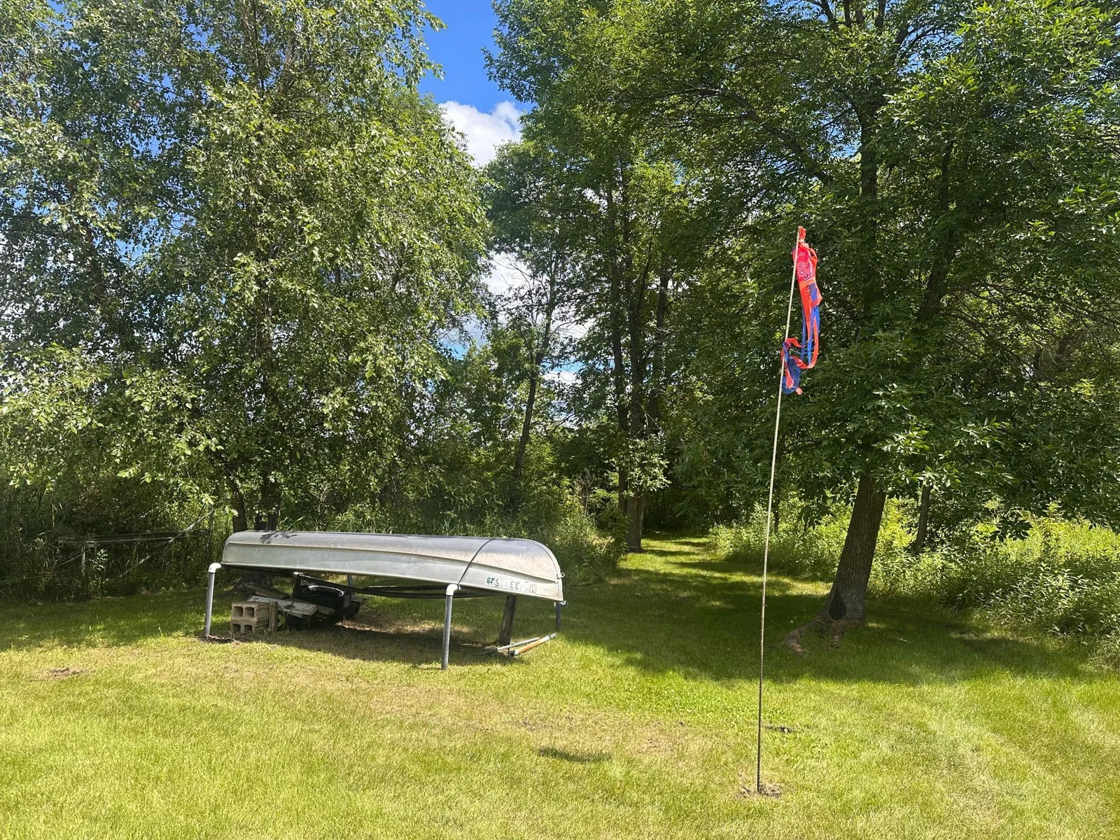 Groomed area by lakeshore