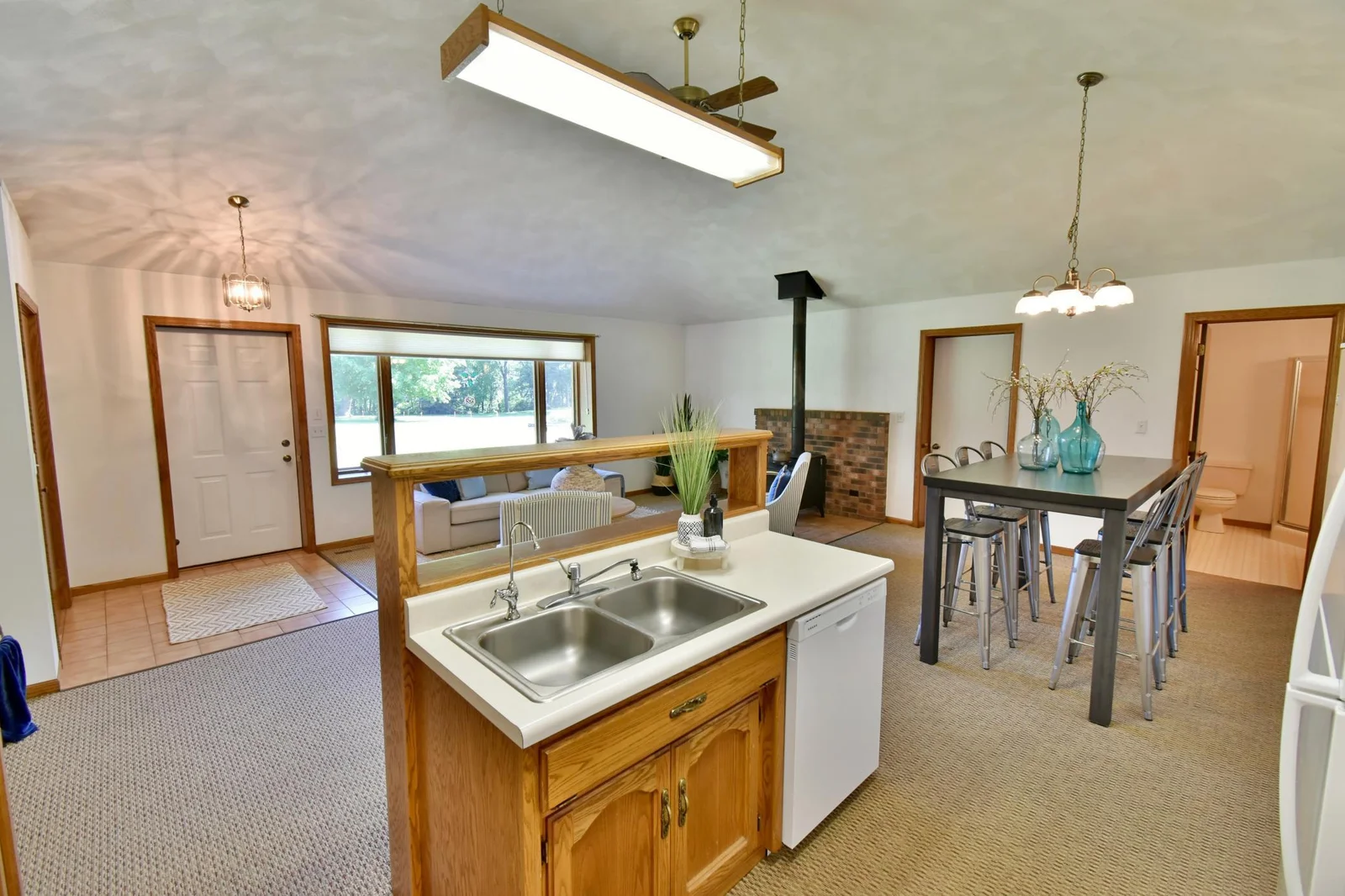 View from kitchen to the lake