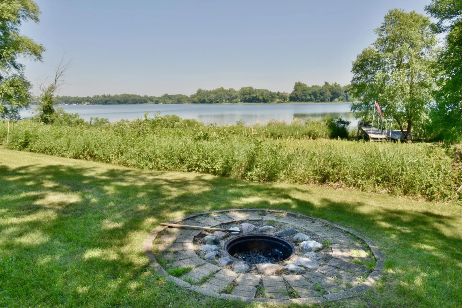 Firepit with shoreline