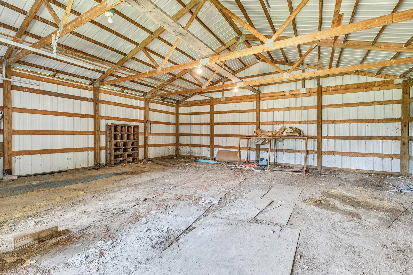 Inside the 31x32 garage/workship