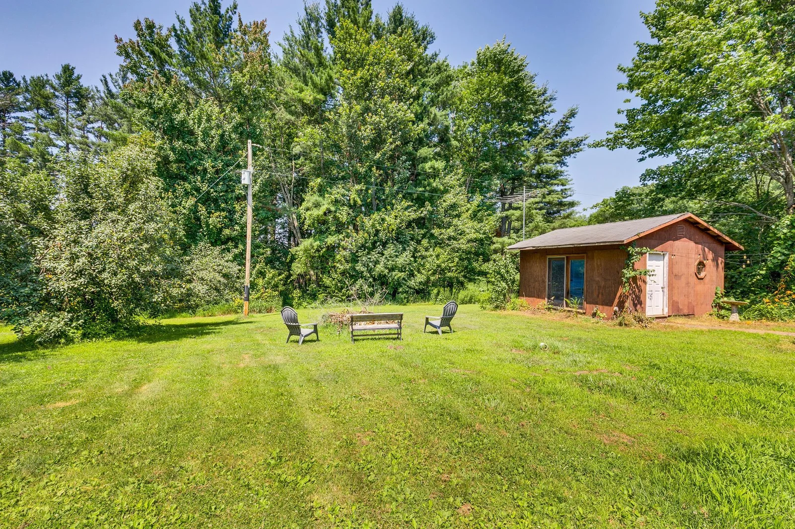 Firepit and shed/hot tub house