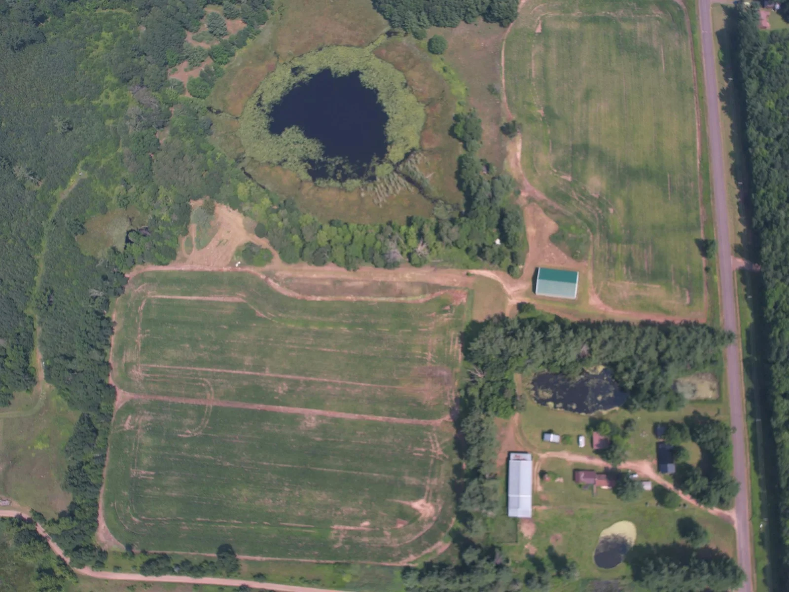 Multiple ponds, well heads, agriculture, hunting, poultry and horses.