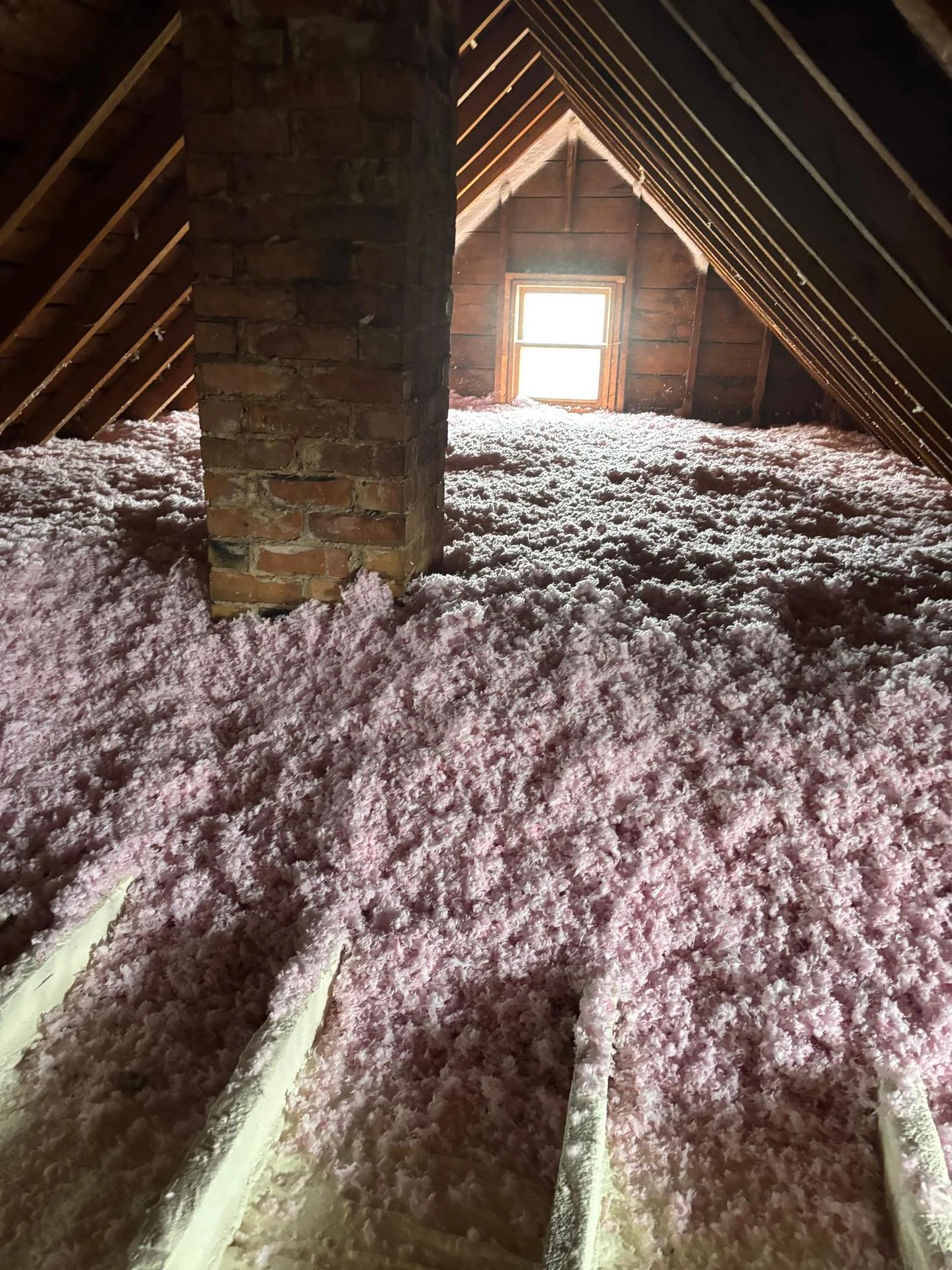 Old Blown Cellulose insulation removed April 2025 and re-insulated.