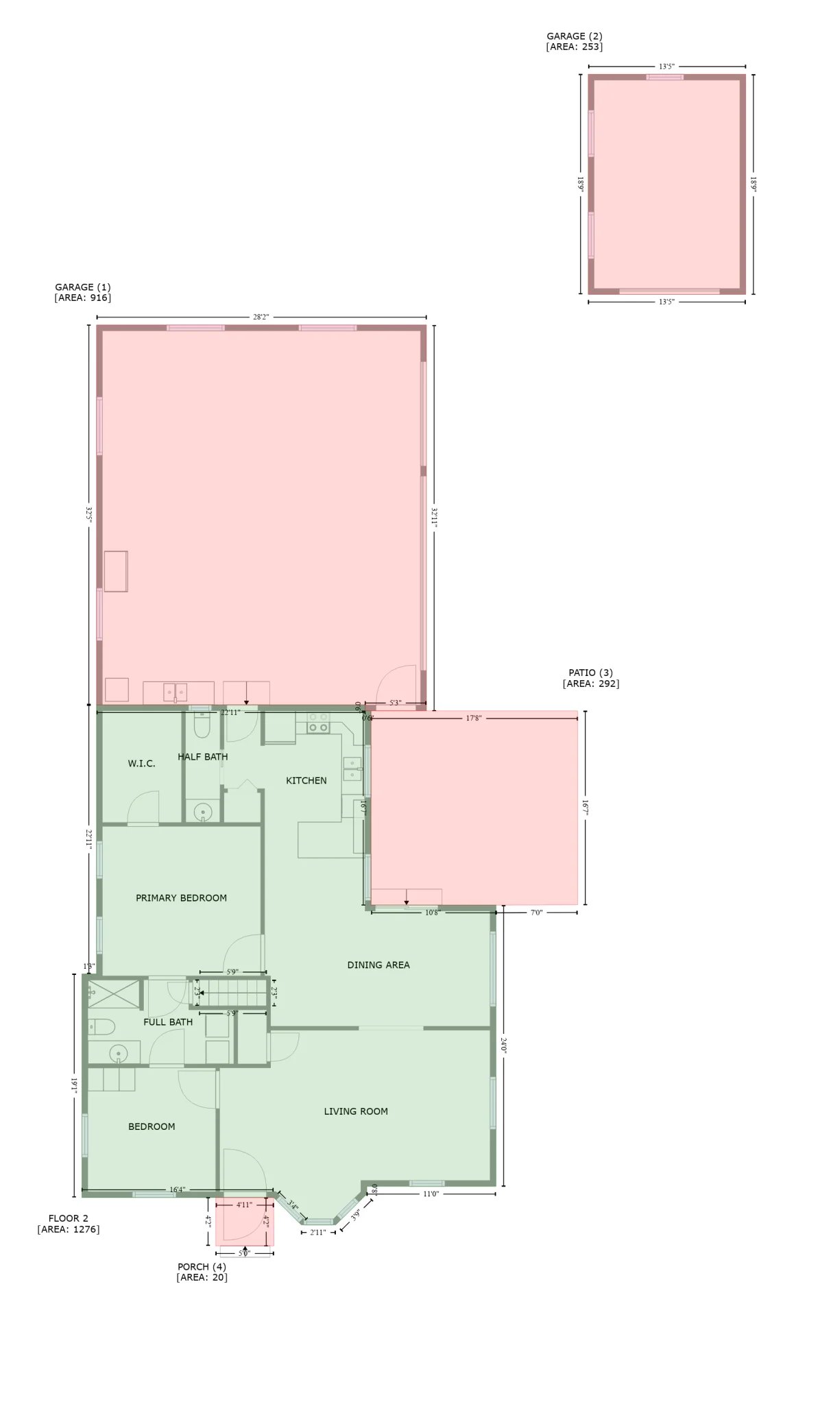 Main Level Exterior Floor Plan
