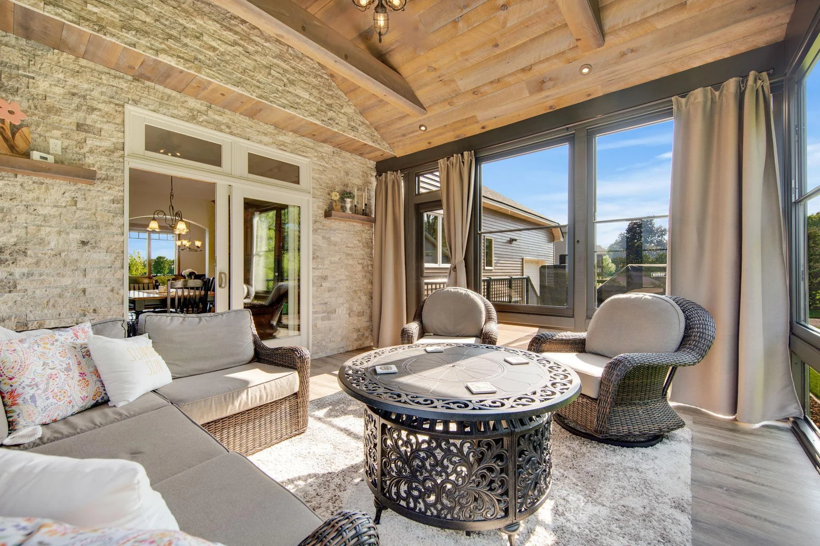 3 season porch flows out to the deck.