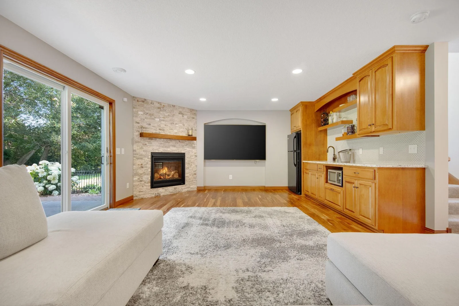 Amazing walk-out lower level complete with wet bar and gas fireplace!