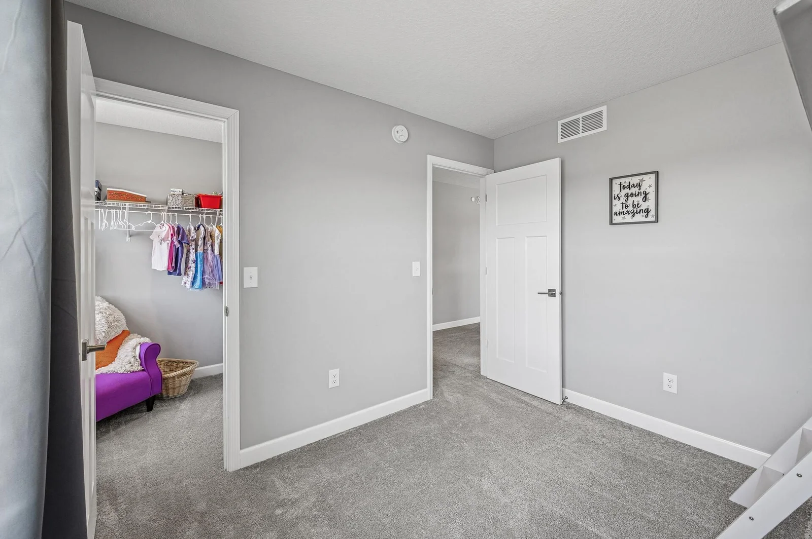 Bedroom 2 Upstairs with large walk-in closet