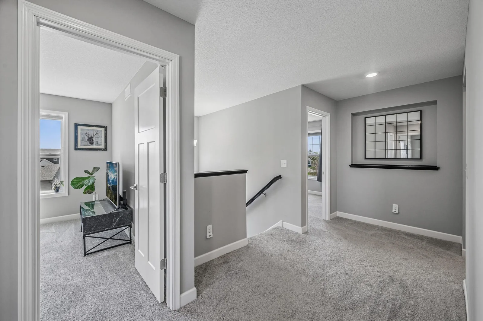 Large landing area at top of stairs