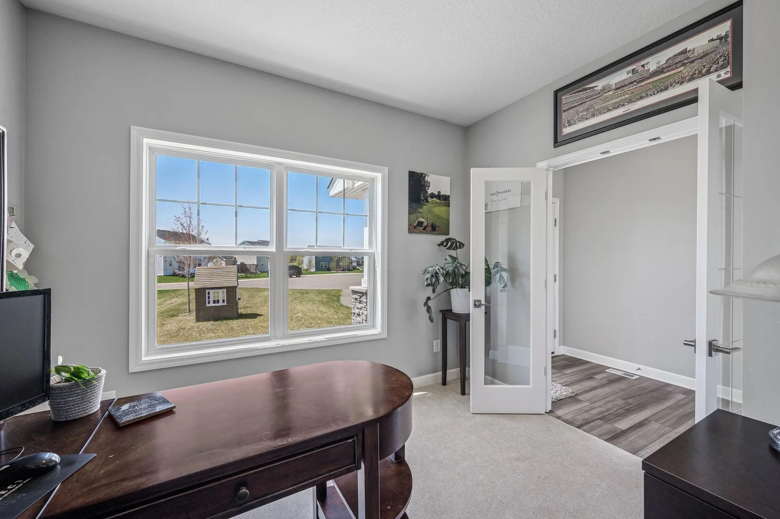 Office with French doors