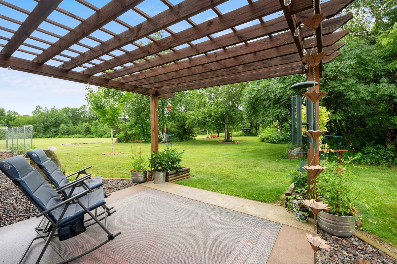 Backyard pergola