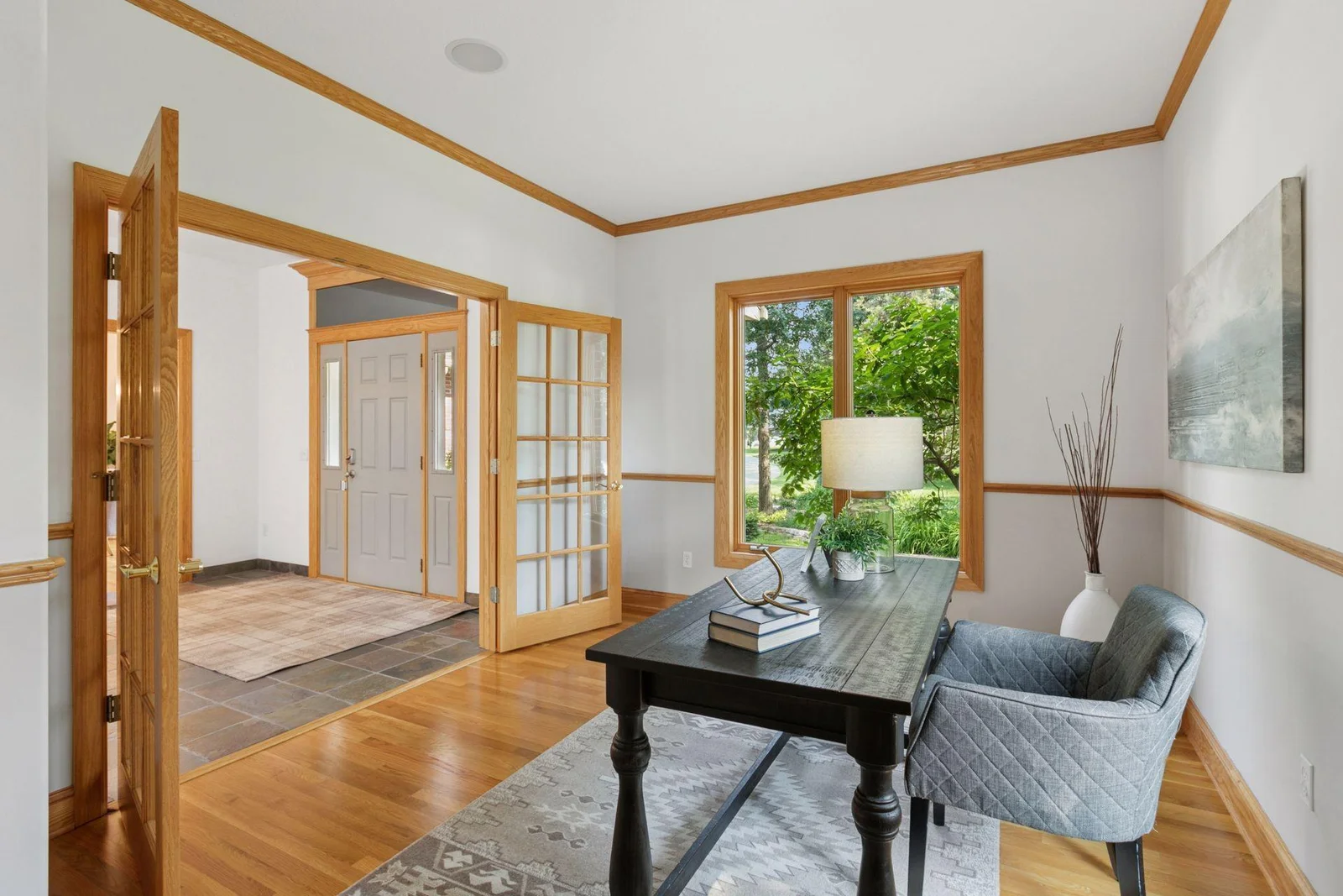 Large office with French doors