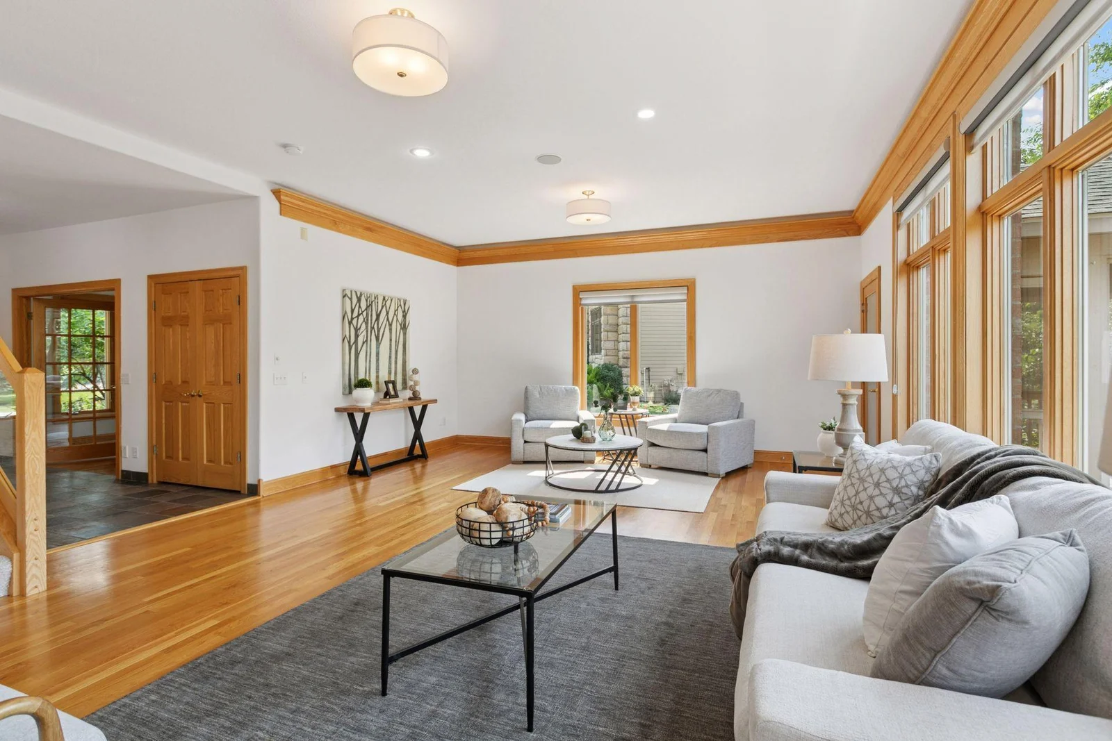 The inviting Great Room is perfect for large gatherings or quiet nights in