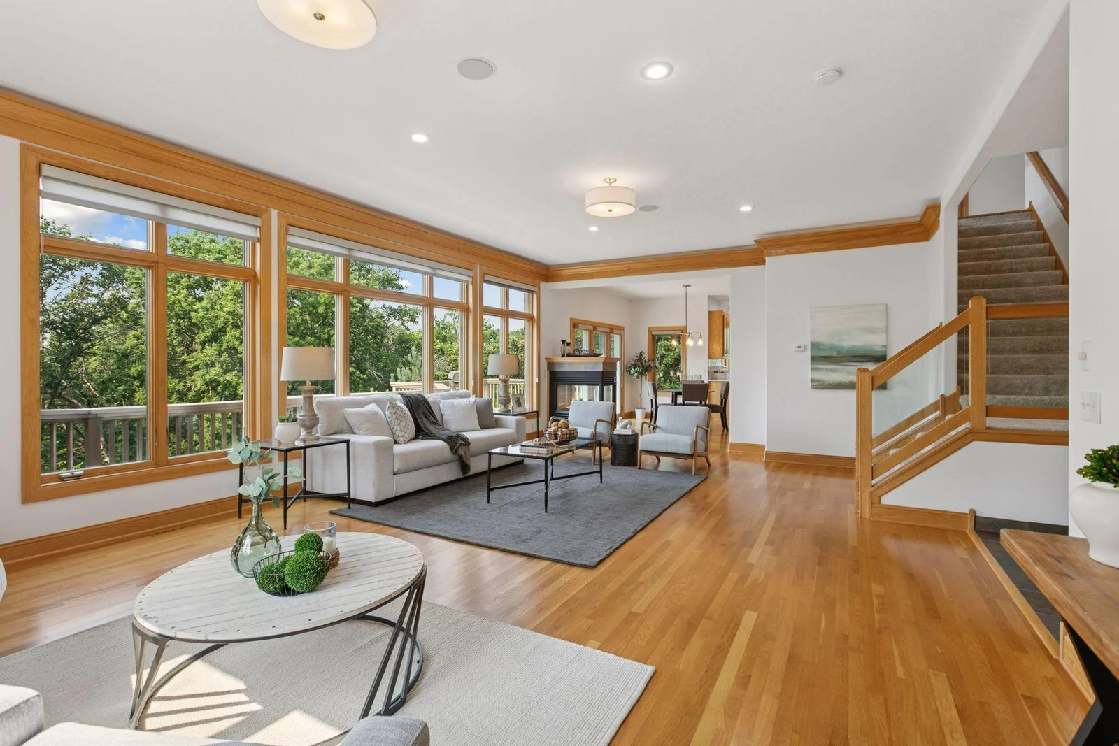 A perfect mix of the outdoors and indoors: sunlight streams into the Great Room from all sides each day