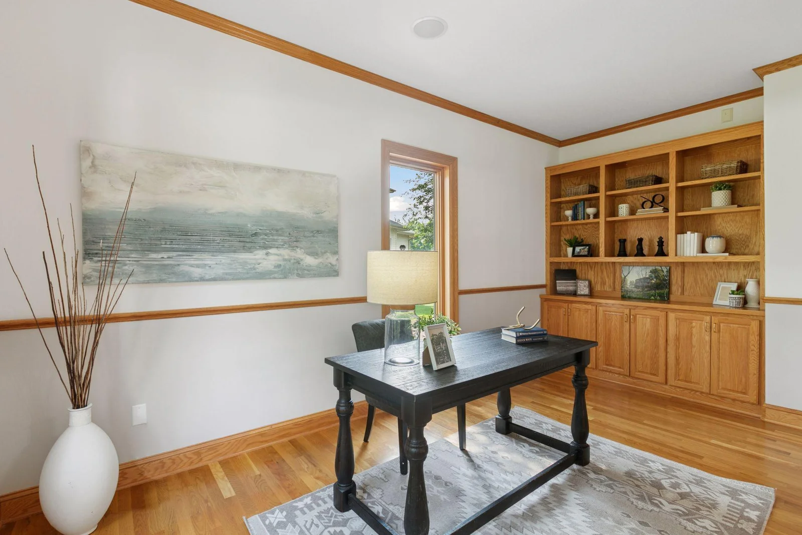 This quiet, private office is the perfect place to read or work
