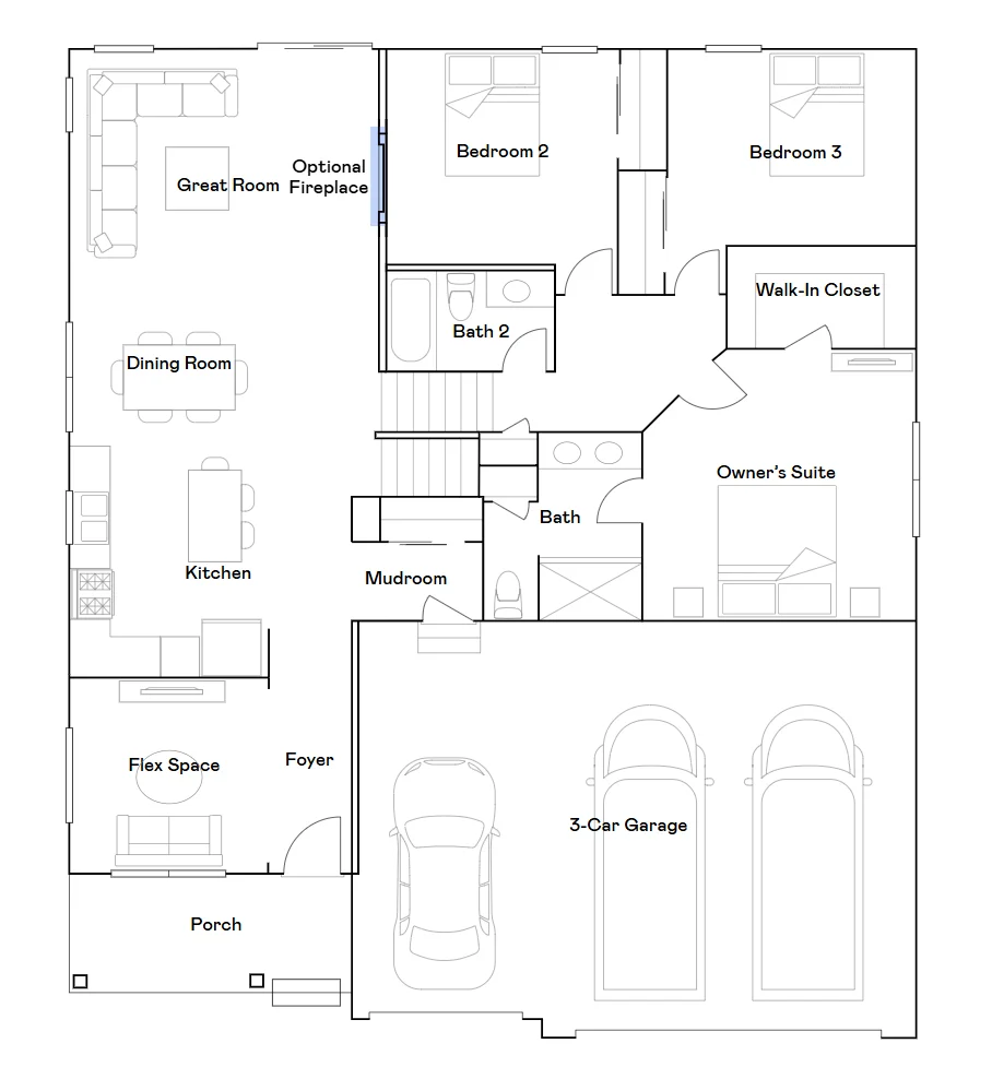 Main and upper level floor plan.