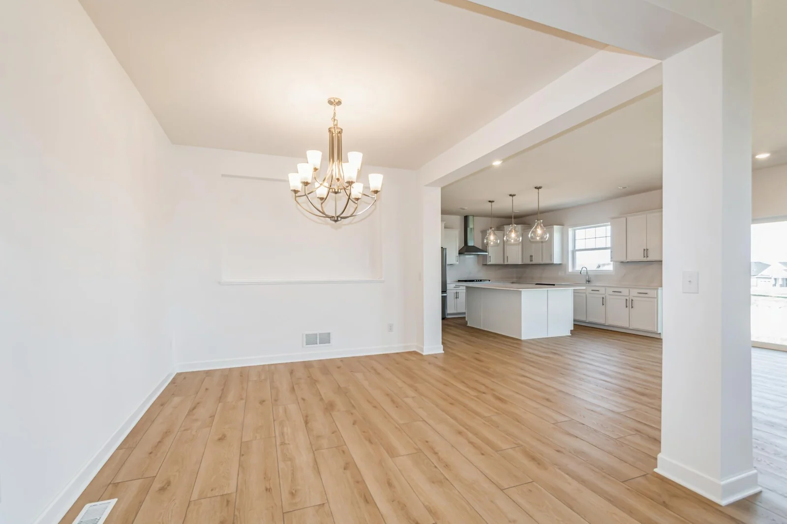 Photo is of the actual home. The formal dining room is perfect for hosting friends and family!