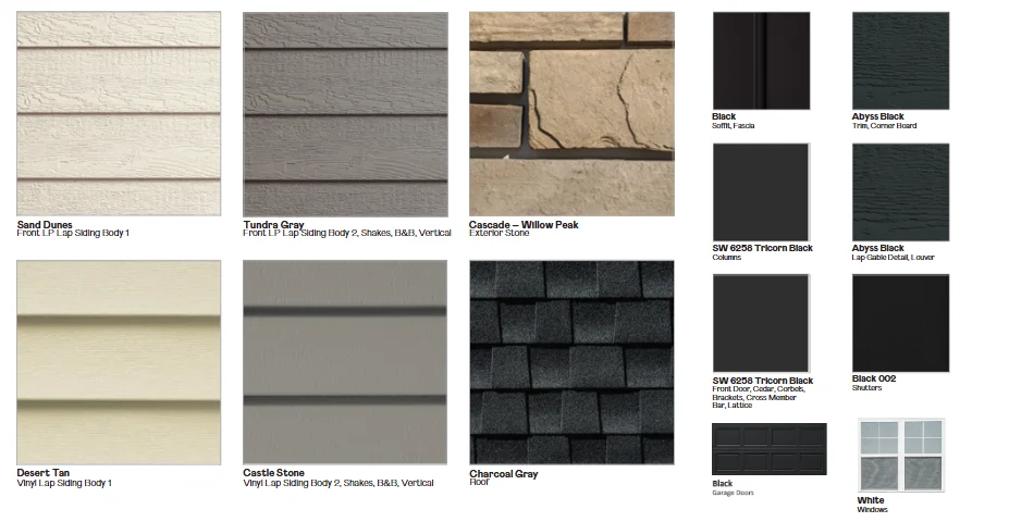 Exterior color package of home.