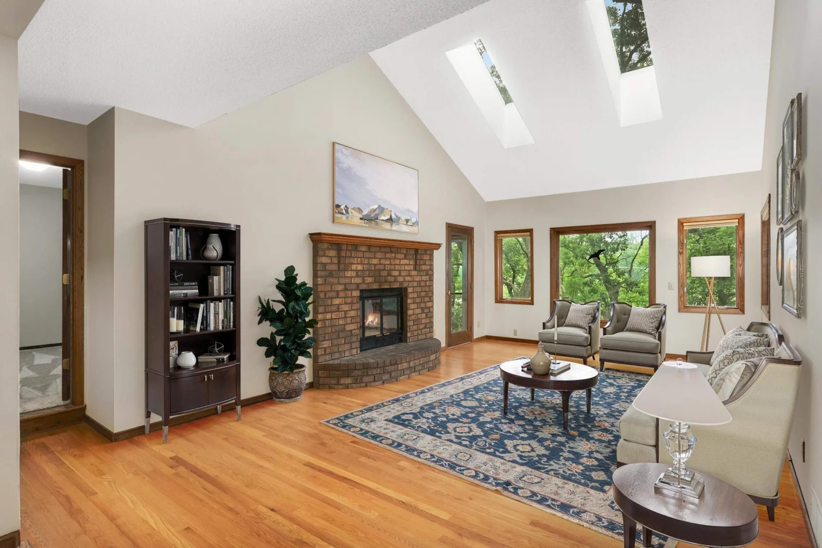 Virtually staged living room