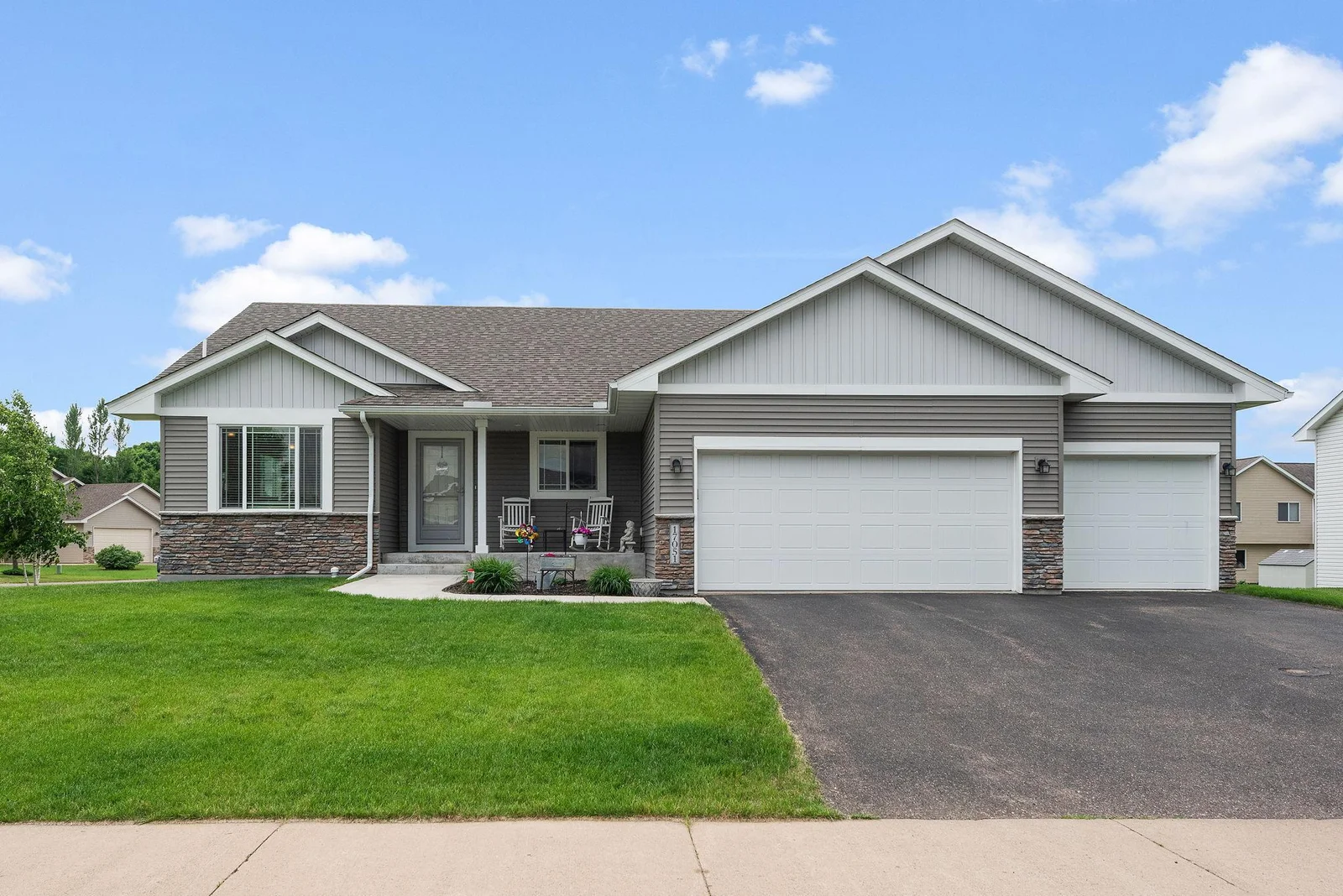 Large 3 car garage