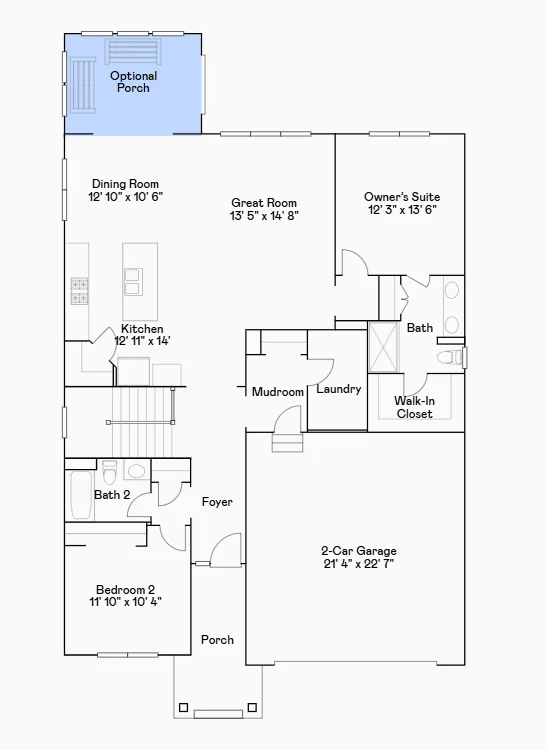 Cordoba main level floorplan.